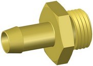 Messing Slangenippel Ø7 - M12 x 1,5 mm. Udv.