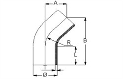 DS/SMS Levnedsmiddel Bøjning Ø38 - 45gr. AISI 316L Satin